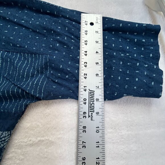 Endless Knot Art Womens Boho Oversized Tunic Dress/Top 3X Blue Ethnic Patchwork - Picture 6 of 8